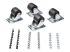 RKCASTER2 - StarTech.com Heavy Duty Casters for Server Racks/Cabinets, Set of 4 Universal M6 2-inch Swivel Caster Kit, 45x75mm Pattern, Replacement Caster Wheels for 4 Post Racks, Steel/Plastic - Right-angle