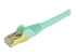 C6ASPAT25AQ - StarTech.com 25ft CAT6A Ethernet Cable, 10 Gigabit Shielded Snagless RJ45 100W PoE Patch Cord, CAT 6A 10GbE STP Network Cable w/Strain Relief, Aqua, Fluke Tested/UL Certified Wiring/TIA - Close up