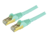 C6ASPAT20AQ - StarTech.com 20ft CAT6A Ethernet Cable, 10 Gigabit Shielded Snagless RJ45 100W PoE Patch Cord, CAT 6A 10GbE STP Network Cable w/Strain Relief, Aqua, Fluke Tested/UL Certified Wiring/TIA - Right-angle