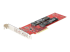 DUAL-M2-PCIE-CARD-B - StarTech.com Dual M.2 PCIe SSD Adapter Card, x8 / x16 Dual NVMe or AHCI M.2 SSD to PCI Express 4.0, Up to 7.8GBps/Drive, For 2242/2260/2280/22110mm PCIe M-Key M2 SSDs, Bifurcation Required - Left-angle