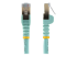 C6ASPAT20AQ - StarTech.com 20ft CAT6A Ethernet Cable, 10 Gigabit Shielded Snagless RJ45 100W PoE Patch Cord, CAT 6A 10GbE STP Network Cable w/Strain Relief, Aqua, Fluke Tested/UL Certified Wiring/TIA - Multi-angle