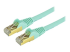 C6ASPAT25AQ - StarTech.com 25ft CAT6A Ethernet Cable, 10 Gigabit Shielded Snagless RJ45 100W PoE Patch Cord, CAT 6A 10GbE STP Network Cable w/Strain Relief, Aqua, Fluke Tested/UL Certified Wiring/TIA - Right-angle